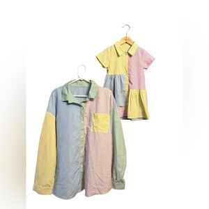 Colorful Striped matching Kids and adults Shirt